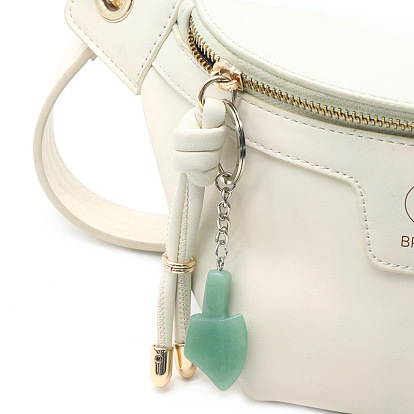 Gemstone Keychain, with Matel Finding, Cute Axe Bag Pendant