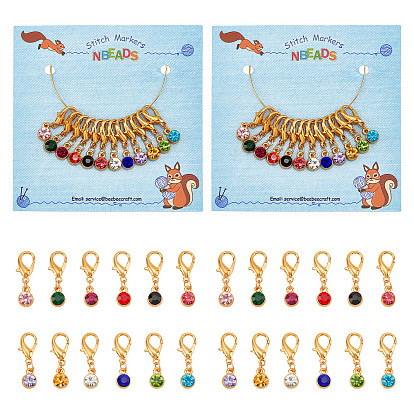 24украшения подвески со стразами из сплава, подвески с застежкой-лобстером, подвески на клипсах, для брелка, кошелек, украшение для рюкзака, маркер стежка