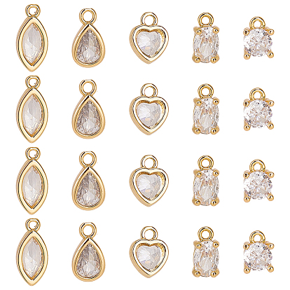 20 шт. 5 стили латунные микропаве прозрачные кубические циркониевые подвески