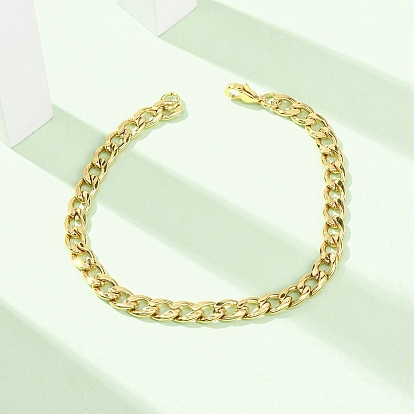 304 Браслеты из нержавеющей стали с кубинским плетением для женщин, ионное покрытие (ip)