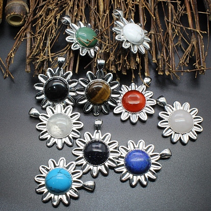 Gemstone Pendants, Flower Charms