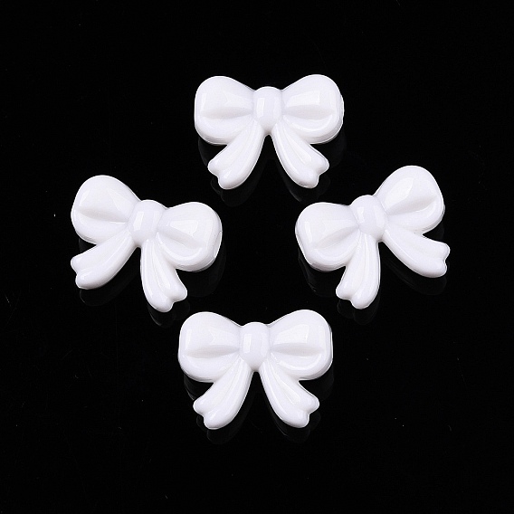 Непрозрачные акриловые бусины, бантом