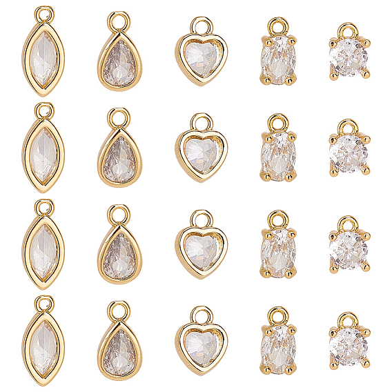 20 шт. 5 стили латунные микропаве прозрачные кубические циркониевые подвески