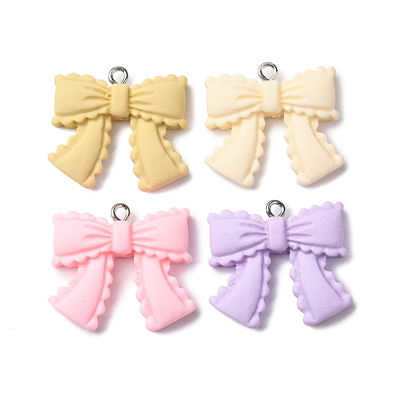 Непрозрачные подвески смолы, бантом, с железной платиной петлей