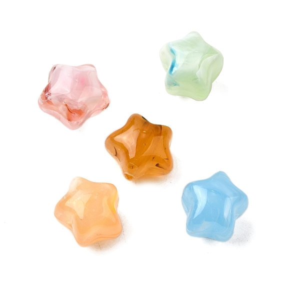 Прозрачные акриловые бусины, звезда, два тона