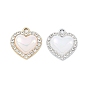 Подвески из эмали и сплава, с кристально горный хрусталь, сердце