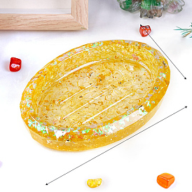 Natural Citrine Ornaments Resin Soap Box Decoration