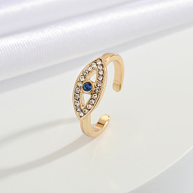 Blue Eye Diamond Ring - Vintage Adjustable Statement Finger Jewelry