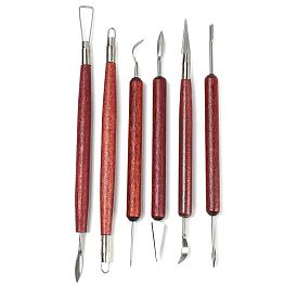Stainless Steel Sculpture Clay Tool Sets, Wood Handle Pottery Carving Tool