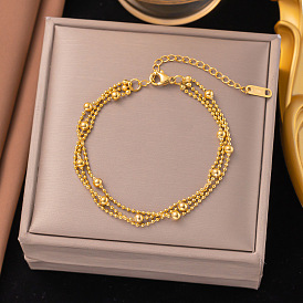 304 из нержавеющей стали браслеты многожильных, браслеты с шариковыми цепочками для женщин