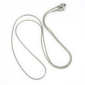 Модные унисекс 304 ожерелья-цепочки из кореаны из нержавеющей стали, с карабин-лобстерами , 19.7 дюйм (500 мм)