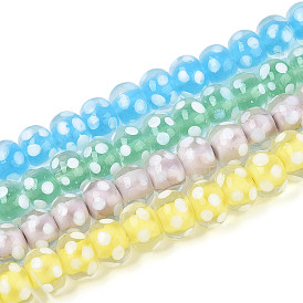 Бусины лэмпворк , рондель с горошком