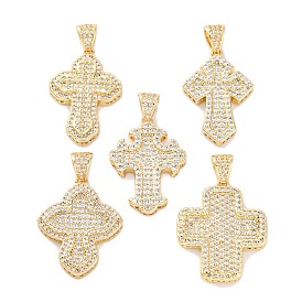 Латунные микро проложить кубического циркония подвески, без кадмия и без свинца, крест прелести