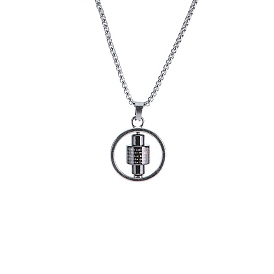 Alloy Rotating Pendant Necklaces, Ring with Cross