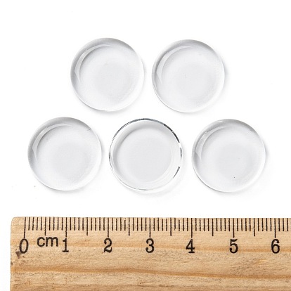 Transparent Glass Cabochons, Double-Side Flat Round