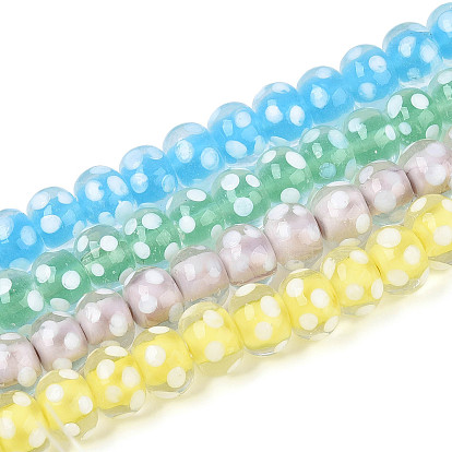 Бусины лэмпворк , рондель с горошком