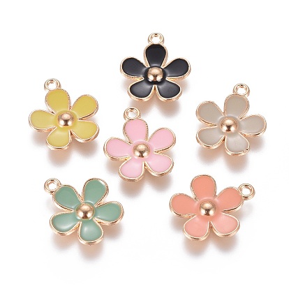 Подвески из сплава , с эмалью, цветок, золотой свет