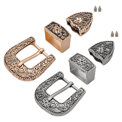 4 сумки 2 пряжки из цветного сплава, застежка на пояс, с железным винтом