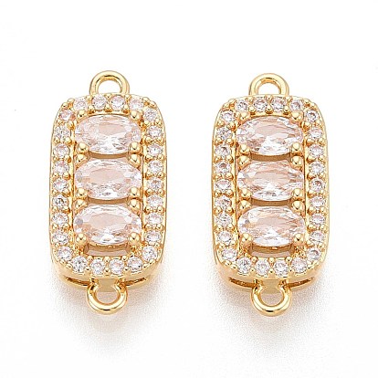Латунные подвески из прозрачного кубического циркония, прямоугольник ссылки, долговечный