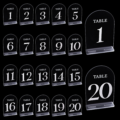 20 шт. 20 стили акриловые настольные тарелки для украшения витрины, для свадьбы, ресторан, украшения на день рождения, числа 1 по 20