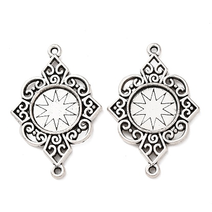 Тибетский стиль настройки разъем сплава кабошон, ромб