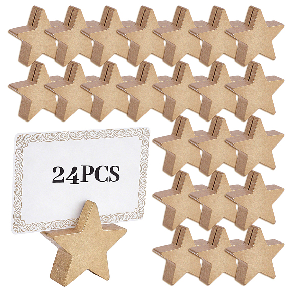 24Pcs Printed Wooden Name Card Holders, Business Card Bolder