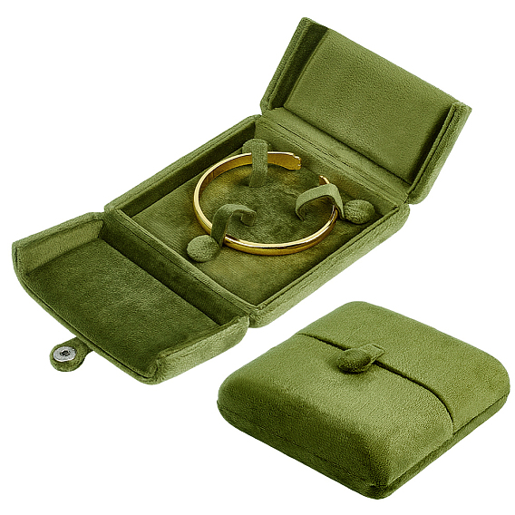 Velvet Jewelry Packing Boxes Big Pendant Bangle, Square