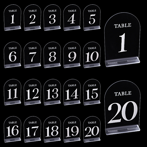20 шт. 20 стили акриловые настольные тарелки для украшения витрины, для свадьбы, ресторан, украшения на день рождения, числа 1 по 20