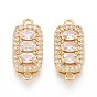 Латунные подвески из прозрачного кубического циркония, прямоугольник ссылки, долговечный