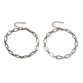 304 браслеты из полой цепной цепи из нержавеющей стали для пары