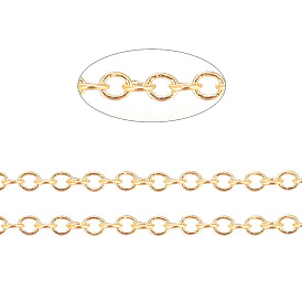 Brass Cable Chains, Soldered, with Spool, Oval, Long-Lasting Plated, Cadmium Free & Lead Free