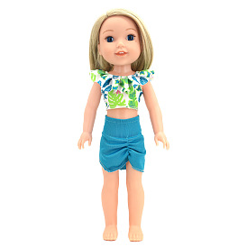 Комплект из двух частей без рукавов и короткой юбки, летний тканевый кукольный комплект, для 14.5 дюймовая кукла аксессуары для переодевания