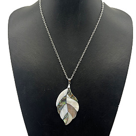 Сплав паве натуральный абалоне раковина белая ракушка подвеска ожерелья, платина