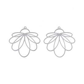 Не тускнеющие 201 подвески из нержавеющей стали, гравированные металлические украшения, цветок