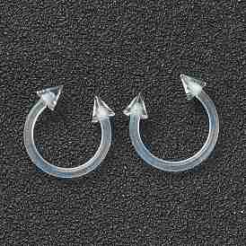 Acrylic Circular/Horseshoe Barbell with Double Pointed End, Eyebrow Rings, Nose Septum Rings