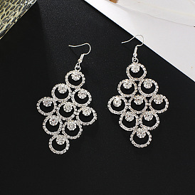 Fashionable Diamond Earrings - Creative Circle Combination Ear Jewelry, Elegant Diamond Earrings E754.