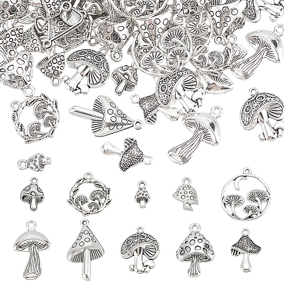 100 шт 10 стили подвески из сплава в тибетском стиле, грибные прелести