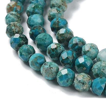 Natural Chrysocolla Beads Strands, Round, Faceted