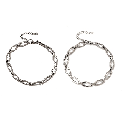 304 браслеты из полой цепной цепи из нержавеющей стали для пары