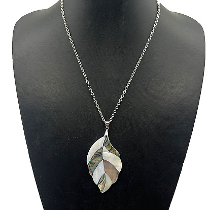 Сплав паве натуральный абалоне раковина белая ракушка подвеска ожерелья, платина