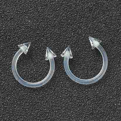 Acrylic Circular/Horseshoe Barbell with Double Pointed End, Eyebrow Rings, Nose Septum Rings