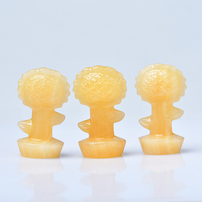Sunflower Planter Natural Citrine Figurines, Reiki Energy Stone Display Decorations, for Home Feng Shui Ornament