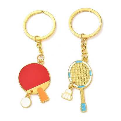 Сплав эмалированный спортивный бадминтон настольный теннис брелки, золотые