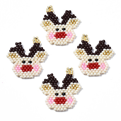 MIYUKI & TOHO Japanese Seed Beads, Handmade Pendants, Loom Pattern, Pig