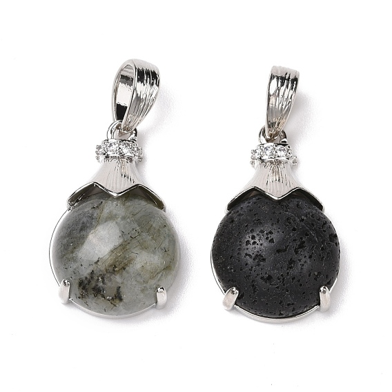 Природных драгоценных камней подвески, с латунной фурнитурой платинового цвета, без кадмия и без свинца, слеза