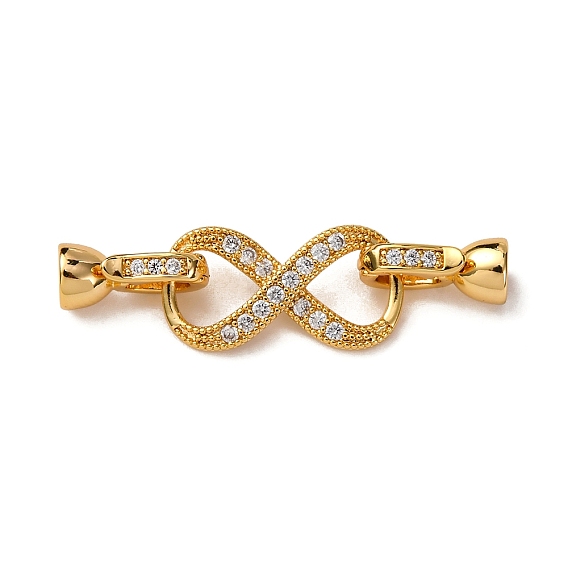 Латунное микропейв, прозрачный кубический цирконий, складные застежки, без никеля , бесконечность