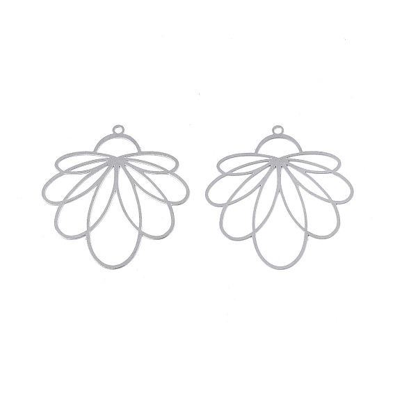 Не тускнеющие 201 подвески из нержавеющей стали, гравированные металлические украшения, цветок