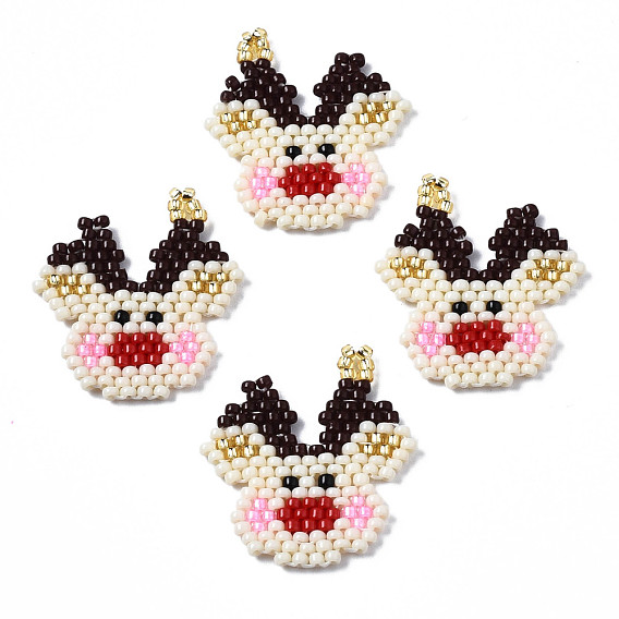 MIYUKI & TOHO Japanese Seed Beads, Handmade Pendants, Loom Pattern, Pig