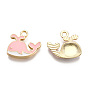 Alloy Charms, with Enamel, Whale, Light Gold