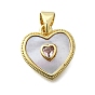 Латунные микро проложить кубического циркония сердце прелести, с оболочкой